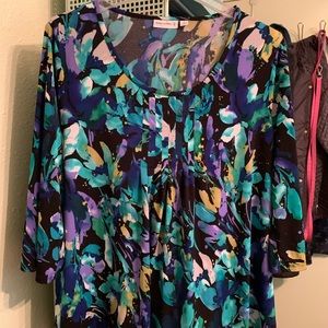 Susan Graver Liquid Knit Pleated Top! 2X